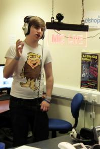 Bryn Haswell performing live at Bishop FM
